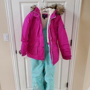Lands End Girls Parka and Snow Bibs - Size 14